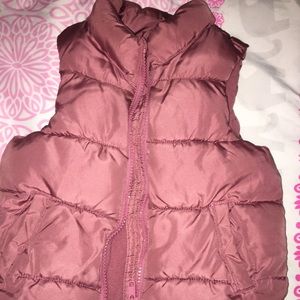 Girls pink puffer vest